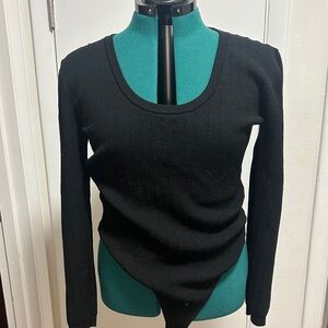 Express Black Textured Long Sleeve Top